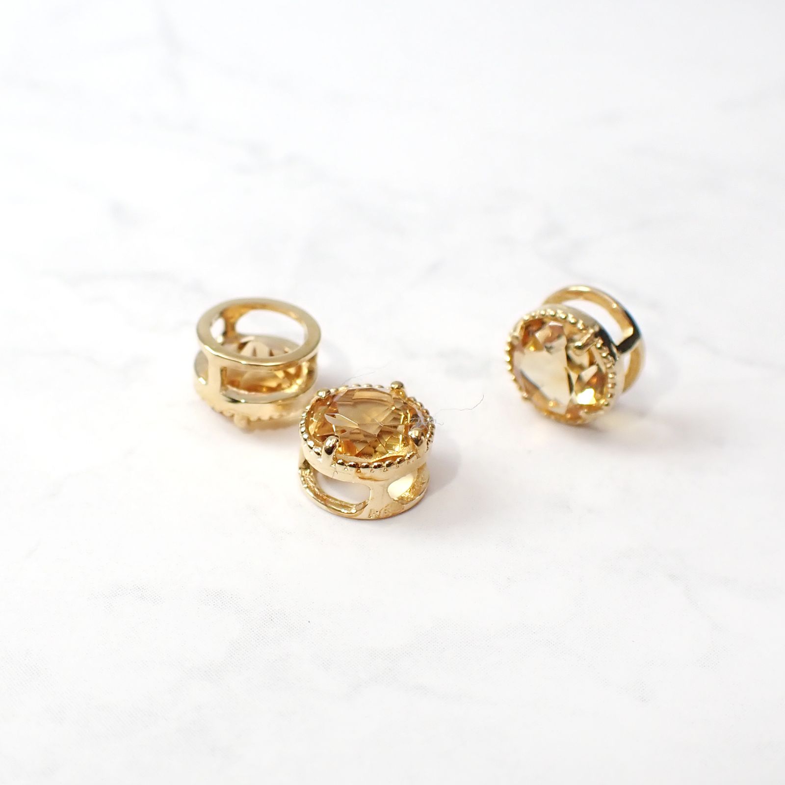 ◇K18 Lumiere（ルミエール）◇シトリン | 一粒石ジュエリー 5mm [チャーム/ペンダントトップ※チェーン別売り]