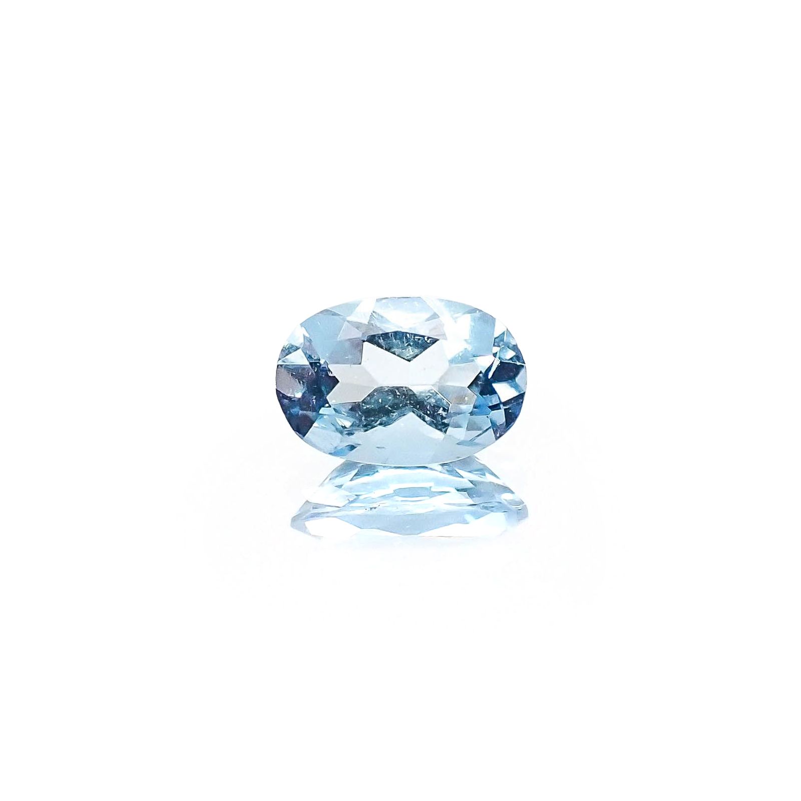 アクアマリン サンタマリアカラー(宝石名アクアマリン)モザンビーク産 識別済 0.44ct / 6.2x4.2mm前後 [260617250]