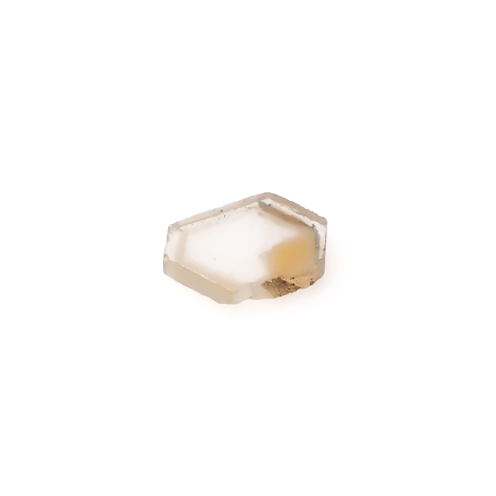 ファントムクォーツ 原石スライス ブラジル産 4.03ct [250330080]10.9x15.5mm前後
