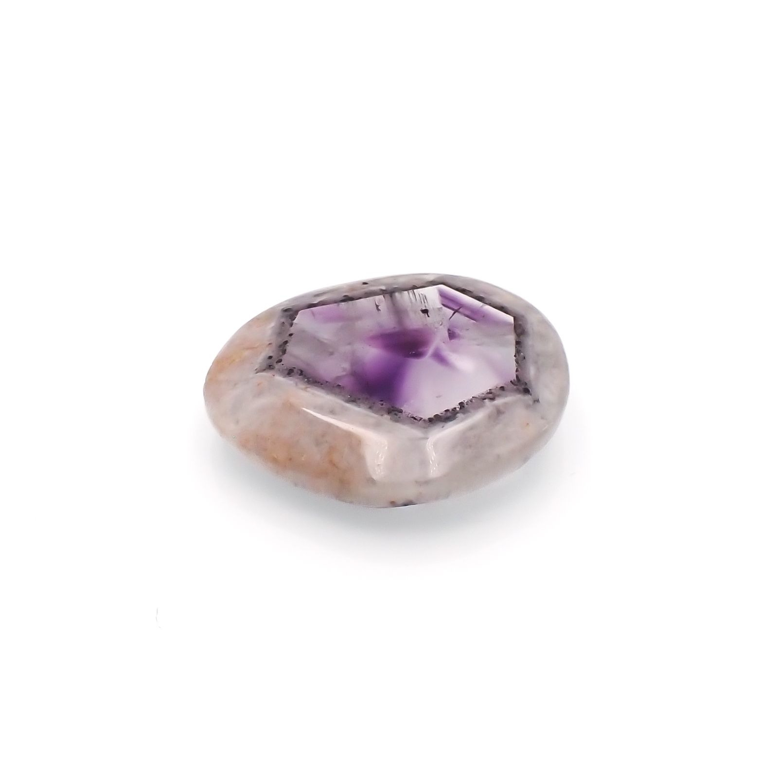 ◇フリーフォーム◇トラピッチェアメジスト 母岩付き ブラジル産 25.32ct[230722779]26x22.7mm前後