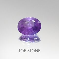 エルバイト(宝石名バイオレット・トルマリン) ブラジル・パライバ州バターリャ鉱山産 0.987ct ソ付(彩珠)[19111486]7.3×5.8mm前後