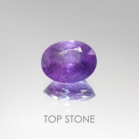 エルバイト(宝石名バイオレット・トルマリン) ブラジル・パライバ州バターリャ鉱山産 0.987ct ソ付(彩珠)[19111486]7.3×5.8mm前後