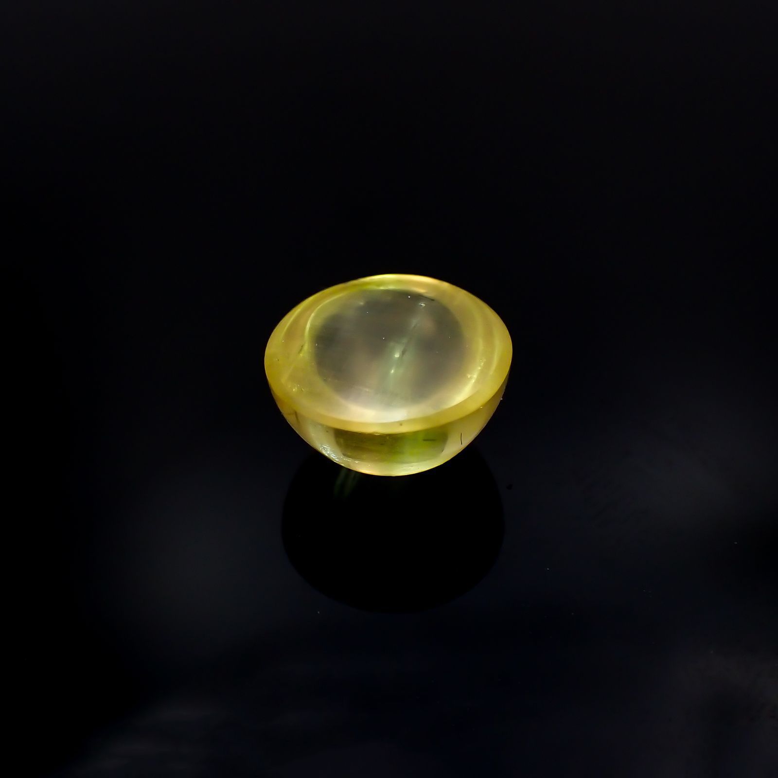 イエローベリルキャッツアイ(宝石名イエロー・ベリル キャッツアイ)ブラジル産 2.99ct 識別済[220917880]9x8.9mm前後