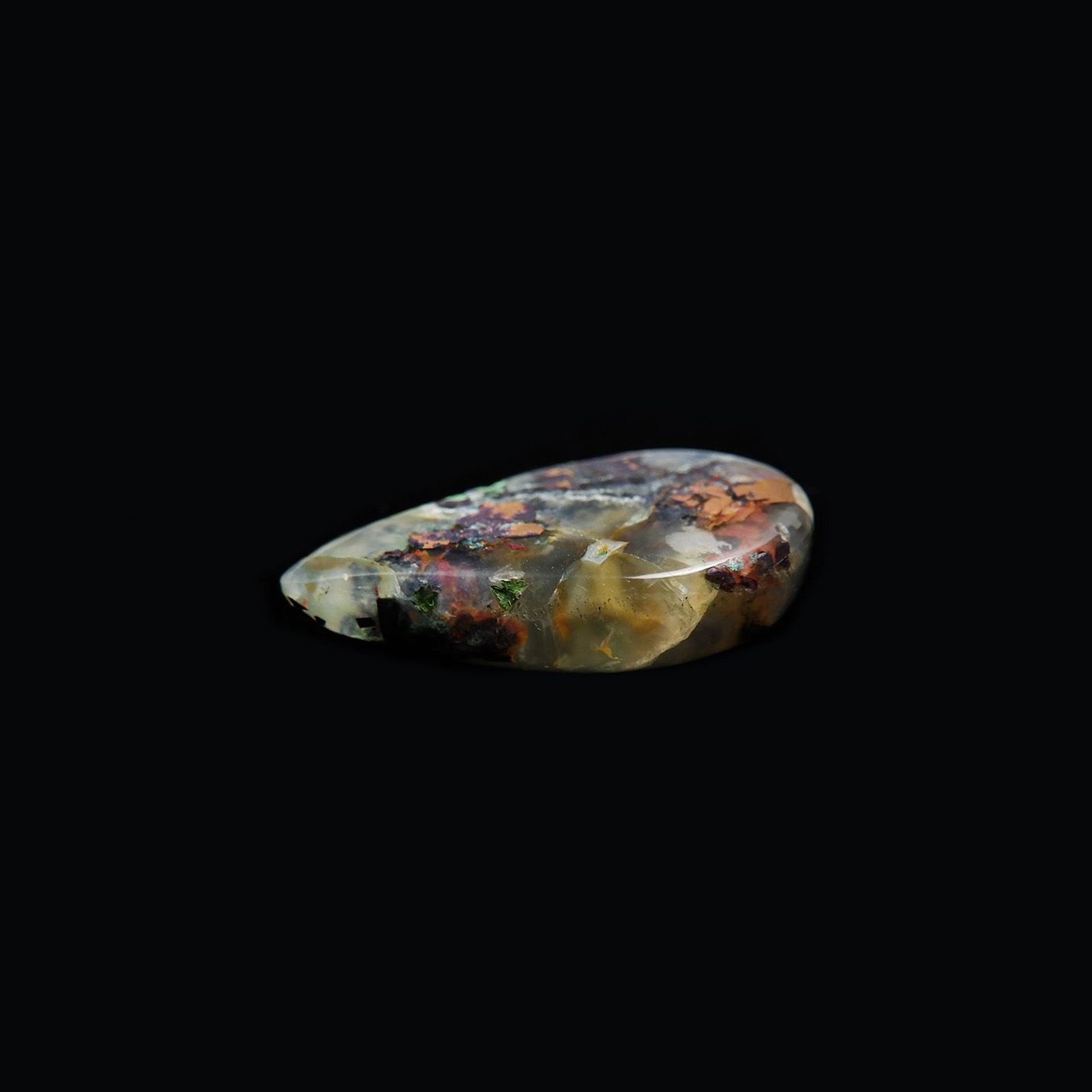 コッパークリソコラインカルセドニー インドネシア産 21.81ct / 23.4x13.9mm前後 [240125549]