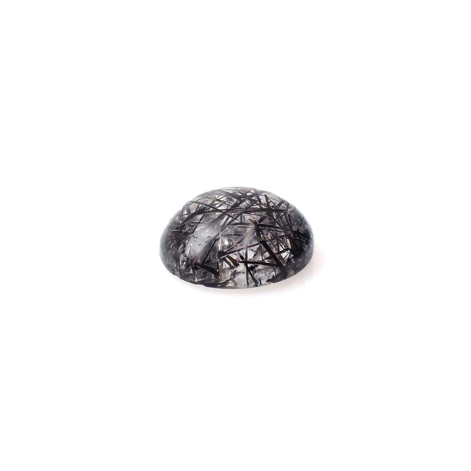ブラックトルマリンインクォーツ ブラジル産 8.44ct[240427059]14.1x14.1mm前後