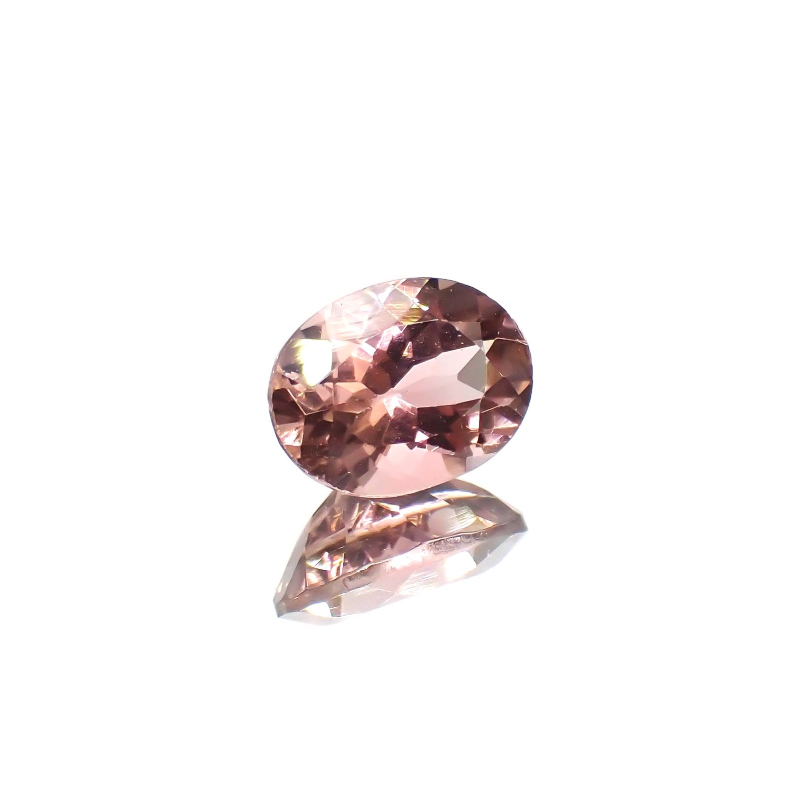 バイカラートルマリン(宝石名トルマリン)コンゴ産 1.23ct 識別済[220115001]7.9x5.8mm前後