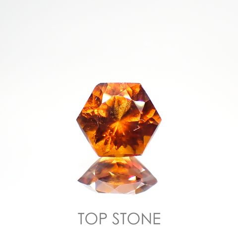 ◇ヘキサゴンカット◇ヘソナイトガーネット(宝石名ガーネット) スリランカ産 1.59ct 識別済[210912686]6.5×6.5mm前後