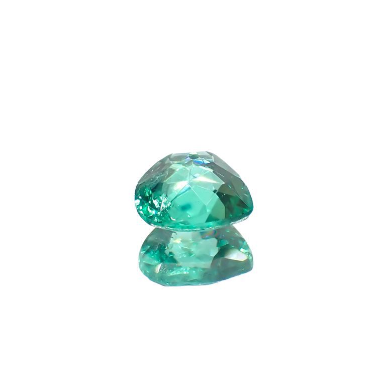 パライバトルマリン(宝石名トルマリン/別名パライバ・トルマリン)ブラジル・キントス鉱山産 0.377ct ソ付(宝貴協)[221018727]4.9x4.9mm前後
