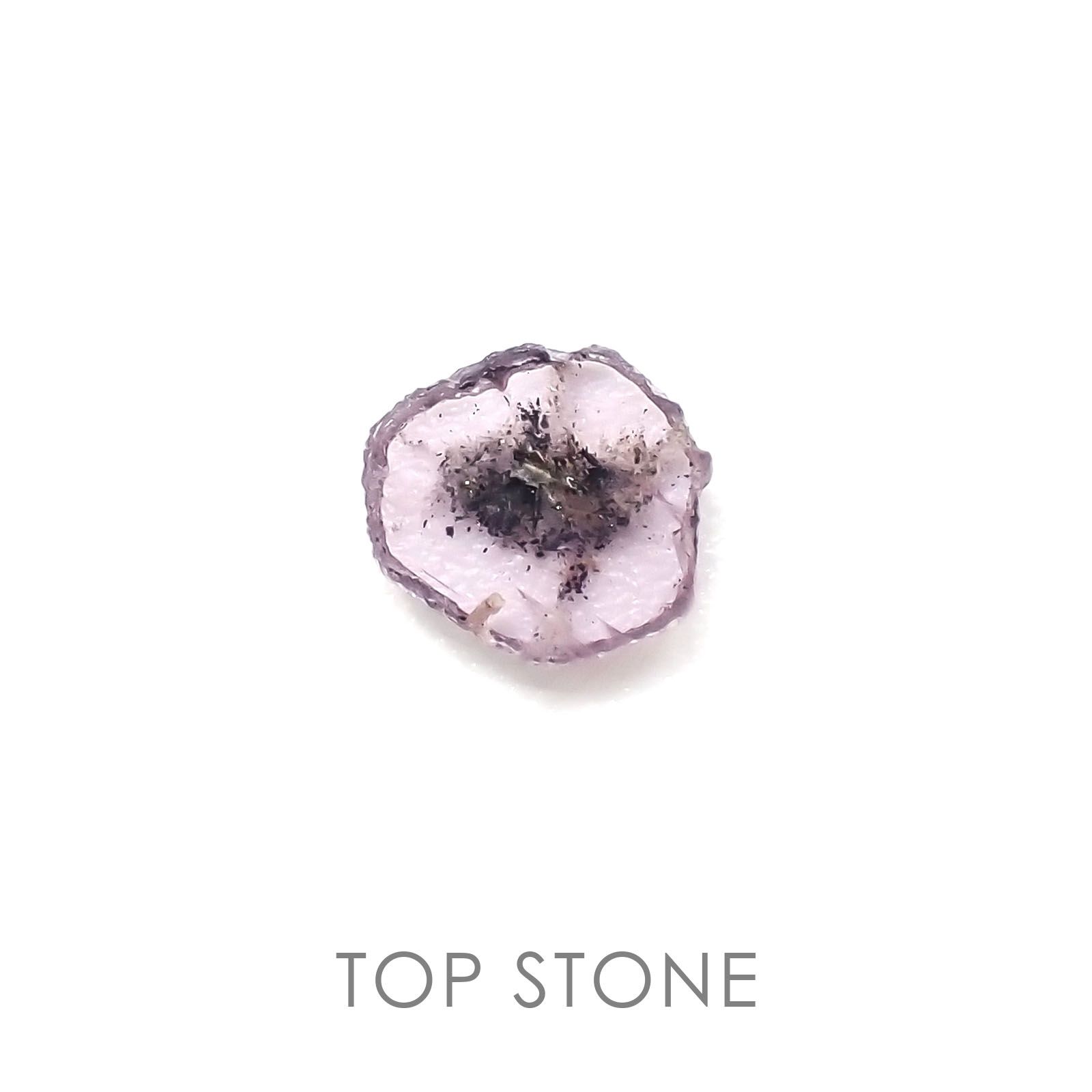 トラピッチェピンクサファイア(宝石名ピンク・サファイア) パキスタン・カシミール産 原石・結晶 0.43ct 識別済[20106826]5.7×5.1mm前後