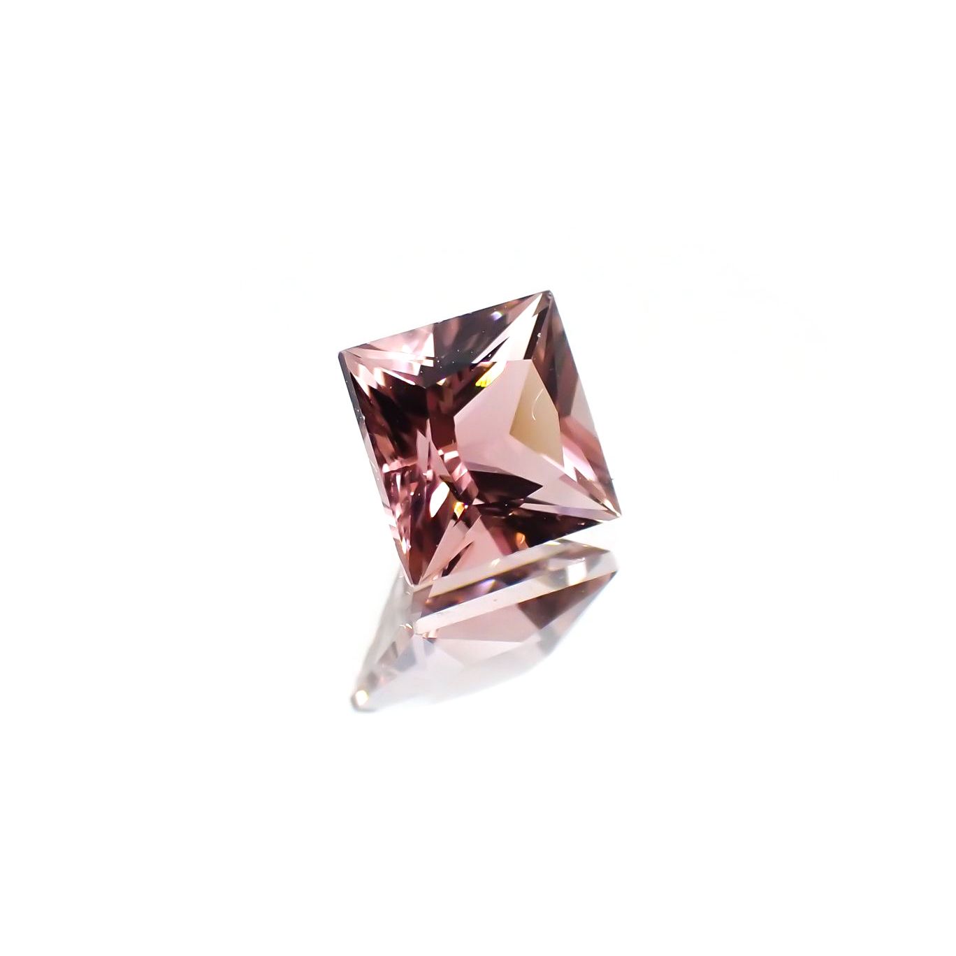 ◇プリンセスカット◇ピンクトルマリン(宝石名トルマリン)ブラジル産 1.26ct 識別済[231225188]5.9x5.9mm前後