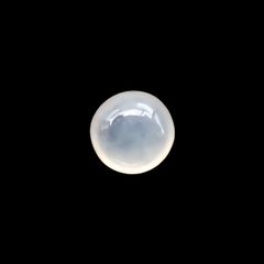 白翡翠(宝石名ホワイト・ジェダイト(翡翠))ビルマ産 1.363ct ソ付(彩珠)[230823222]6.6x6.5mm前後