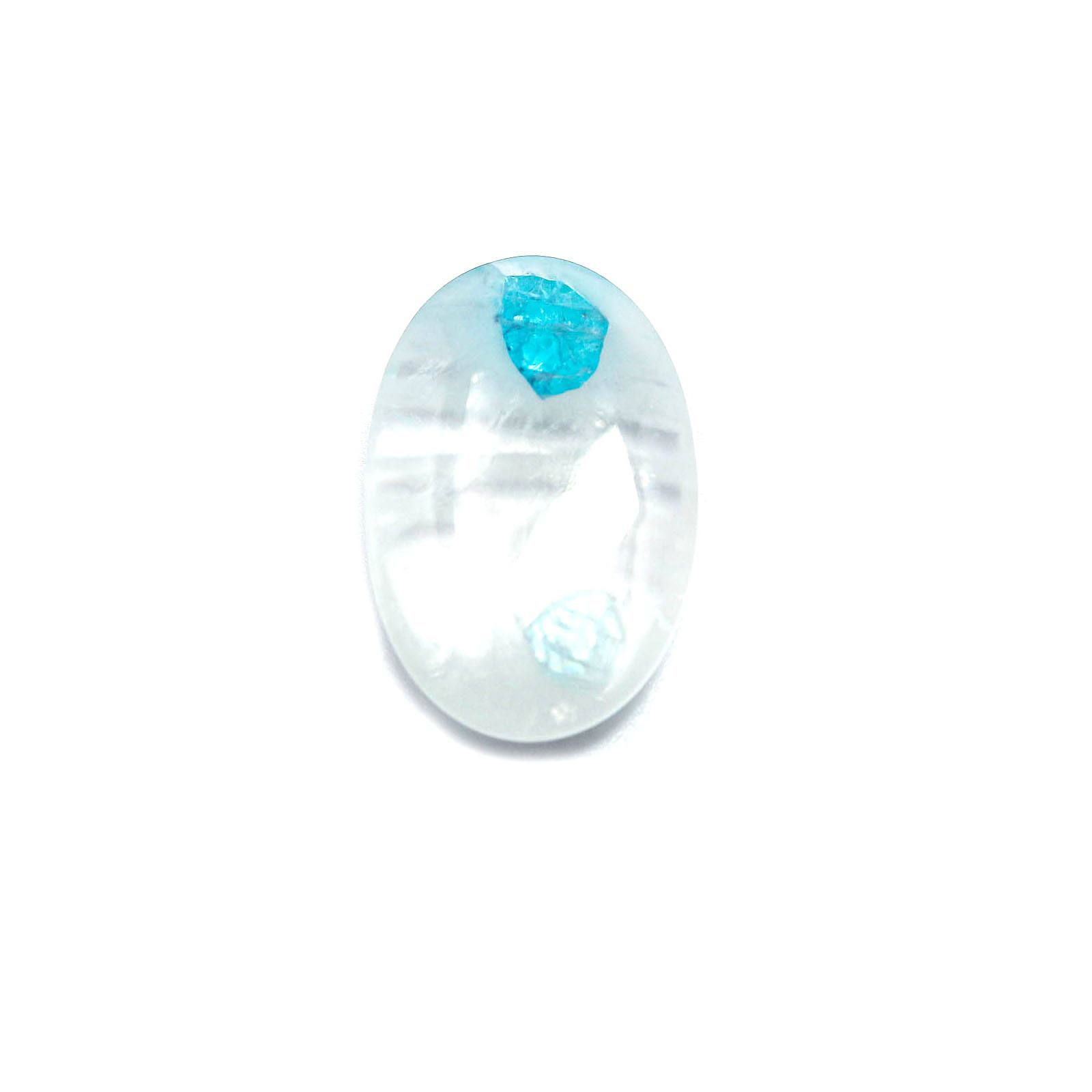 パライバトルマリンインクォーツ ブラジル産 ルース 7.98ct[20062786]19.9×13.1mm前後