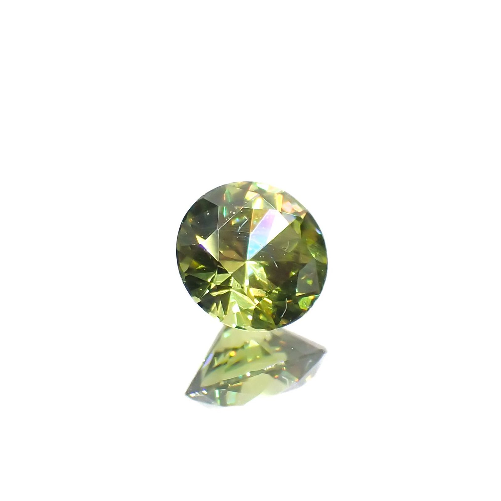 デマントイドガーネット(宝石名デマントイド・ガーネット)ロシア産 0.26ct 識別済[221219464]3.9x3.9mm前後