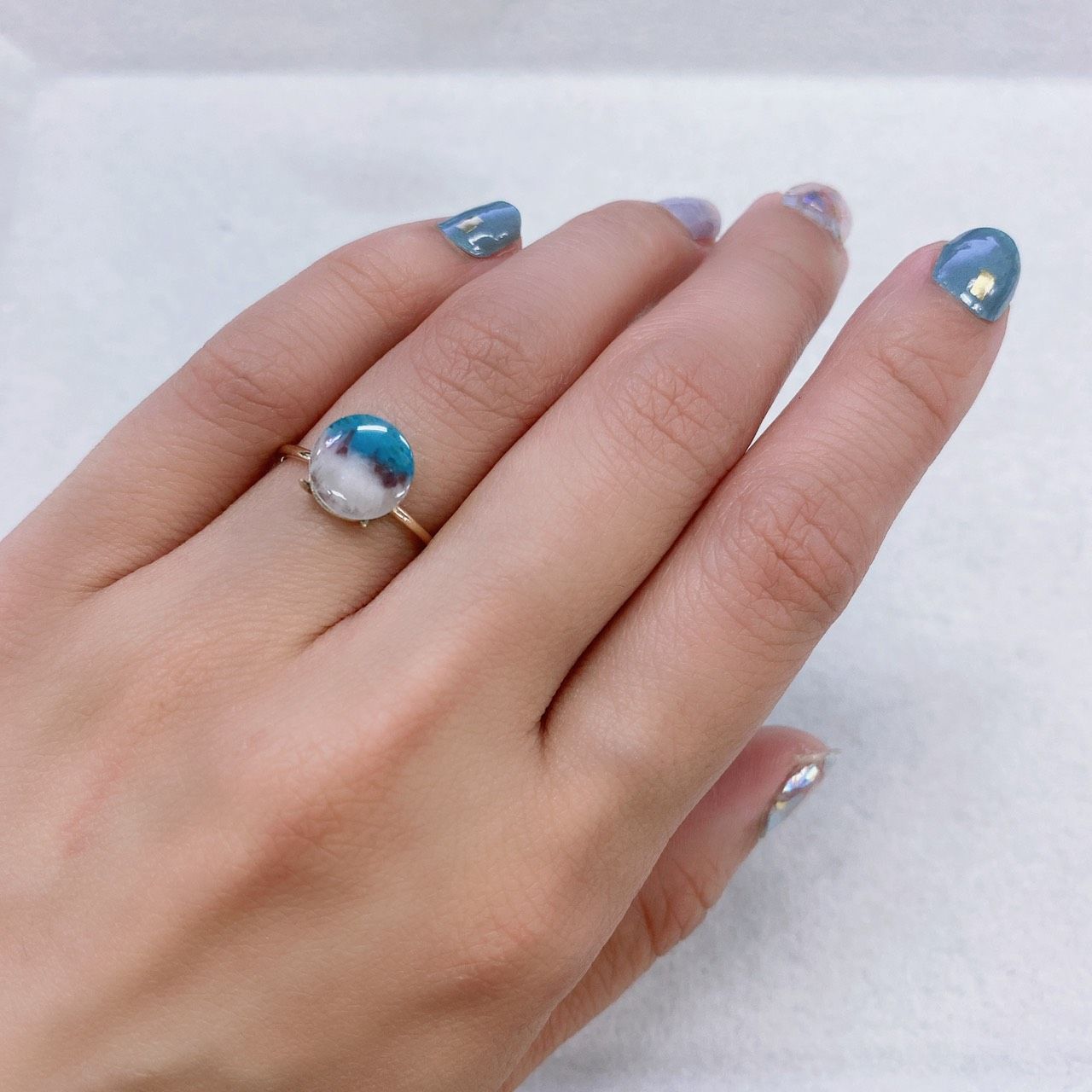 パライバトルマリンインクォーツ(宝石名トルマリンインクォーツ/別名パライバ・トルマリンインクォーツ) ブラジル産 1.68ct 識別済[210812952]9.0×9.0mm前後