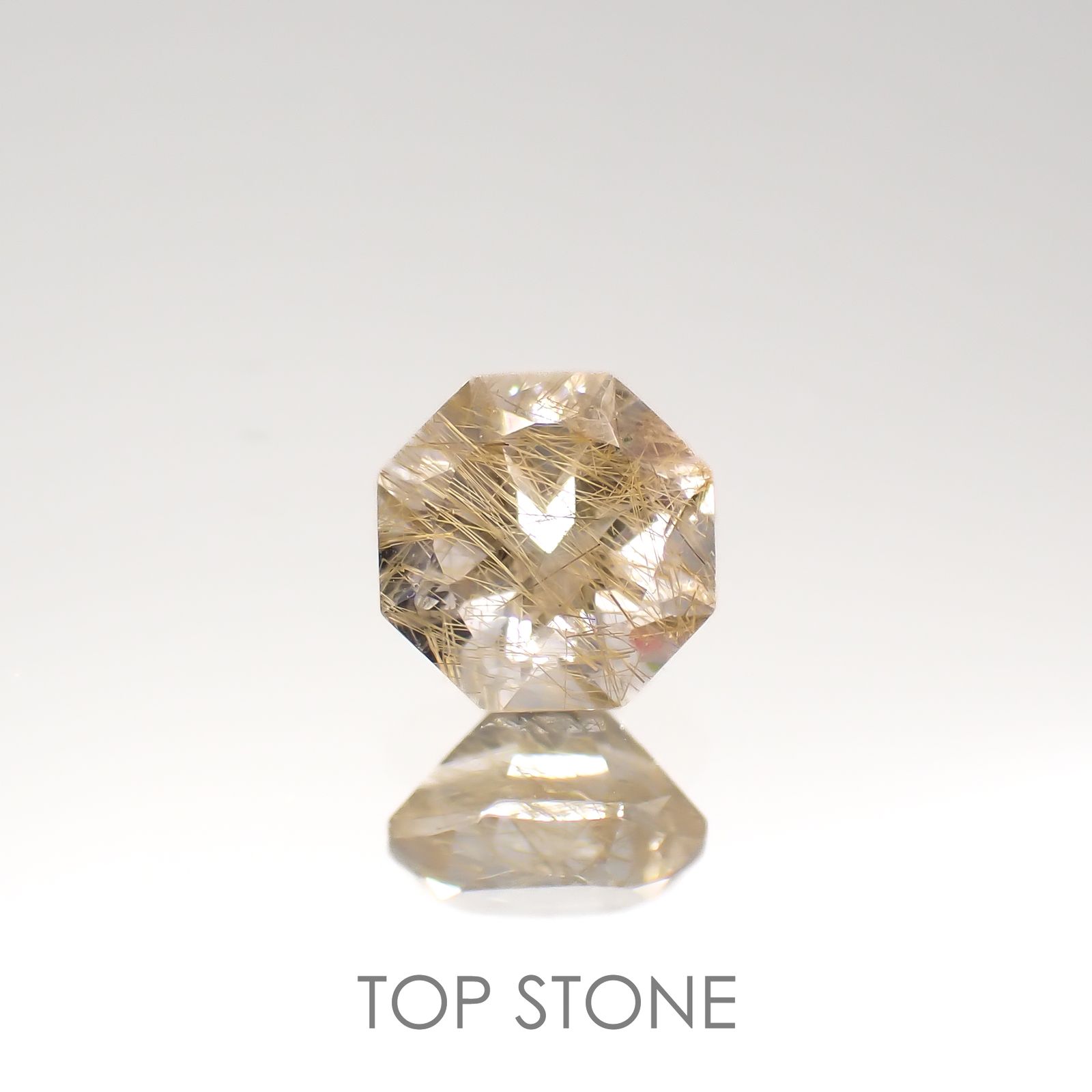 ◇オクタゴンカット◇ルチルクォーツSA(宝石名ルチルレイテッド・クォーツ)ブラジル産 0.53ct 識別済[220817468]5.1x5mm前後