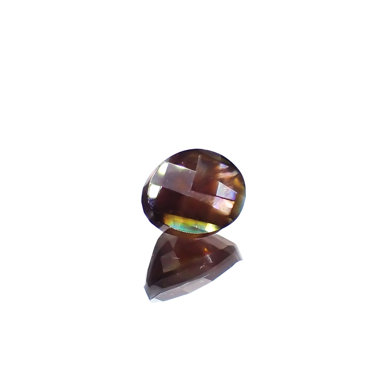 ◇チェッカーカット◇レインボーガーネット 日本・奈良県産 1.29ct[240125541]6.6x5.1mm前後