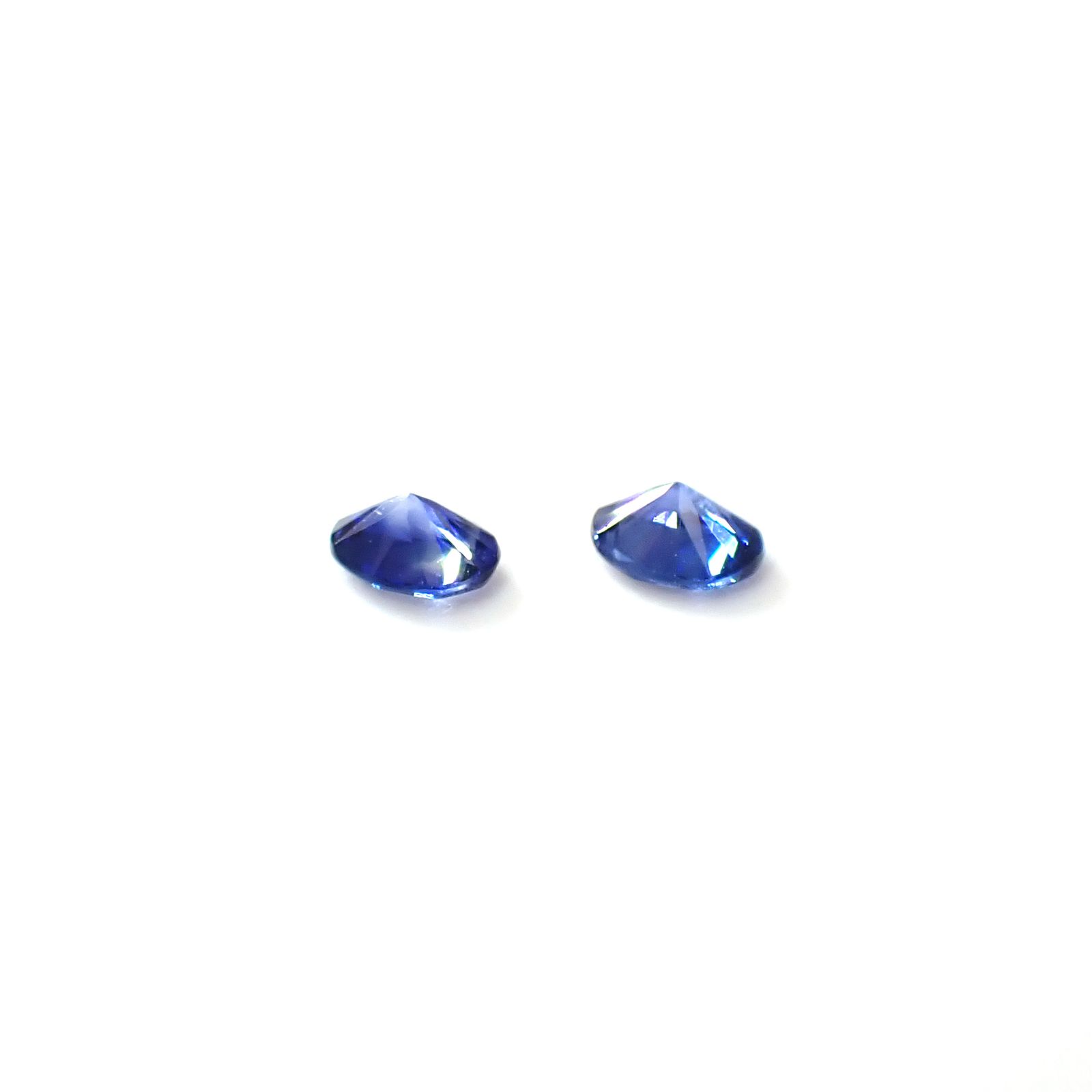 ◇ペアセット◇サファイア スリランカ/マダガスカル産 0.38ct(2pcs合計) [250830991]3.9x3.0-3.1mm前後