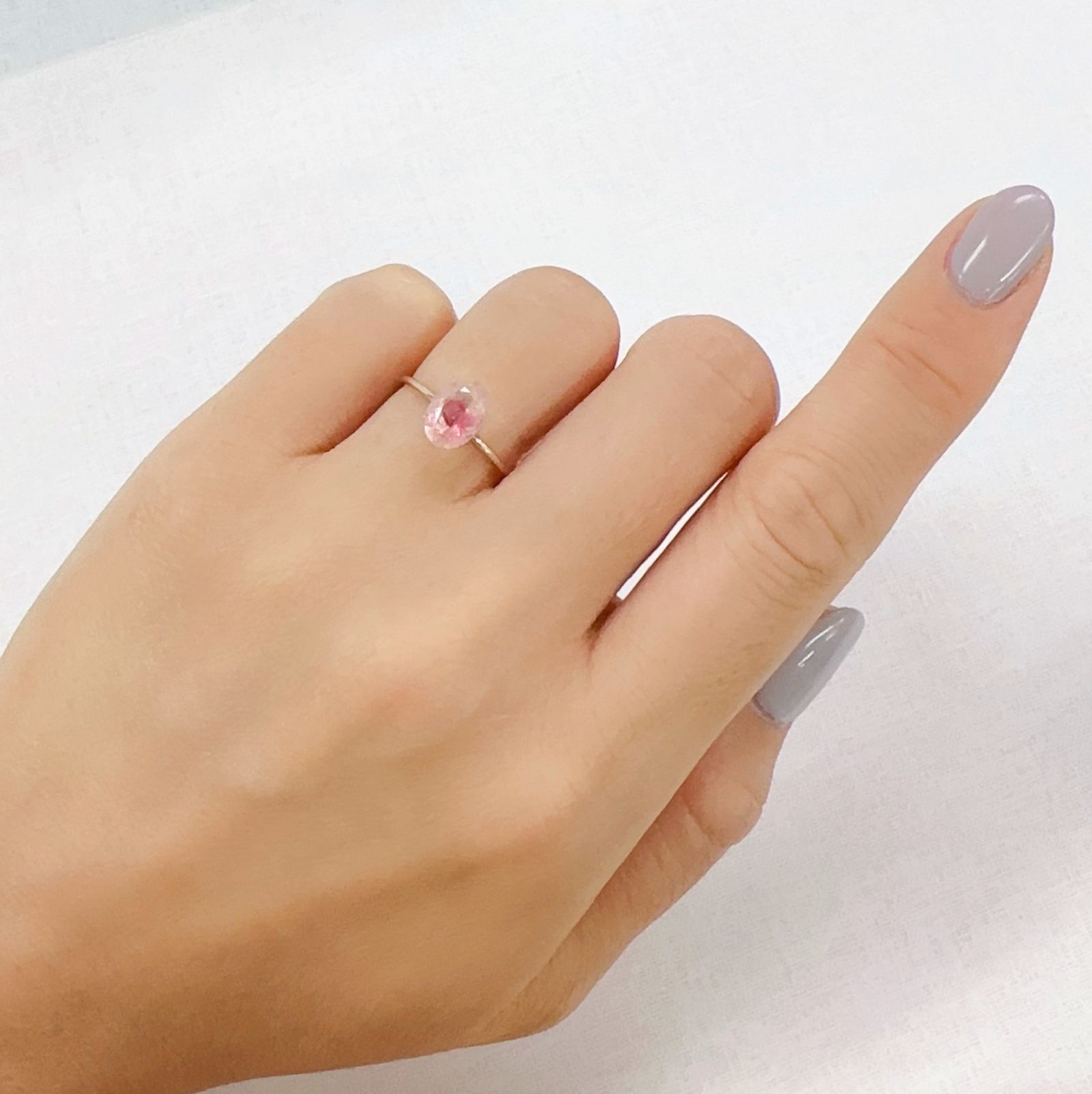 ピンククリスタルトルマリン(宝石名ピンク・トルマリン)コンゴ民主共和国産 1.38ct 識別済[230823229]8.2x6.1mm前後