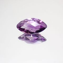 <ランダムセレクト1個販売> アメジスト チェッカーカット ブラジル産 3.78ct前後[210310364]14.1×7.7mm前後