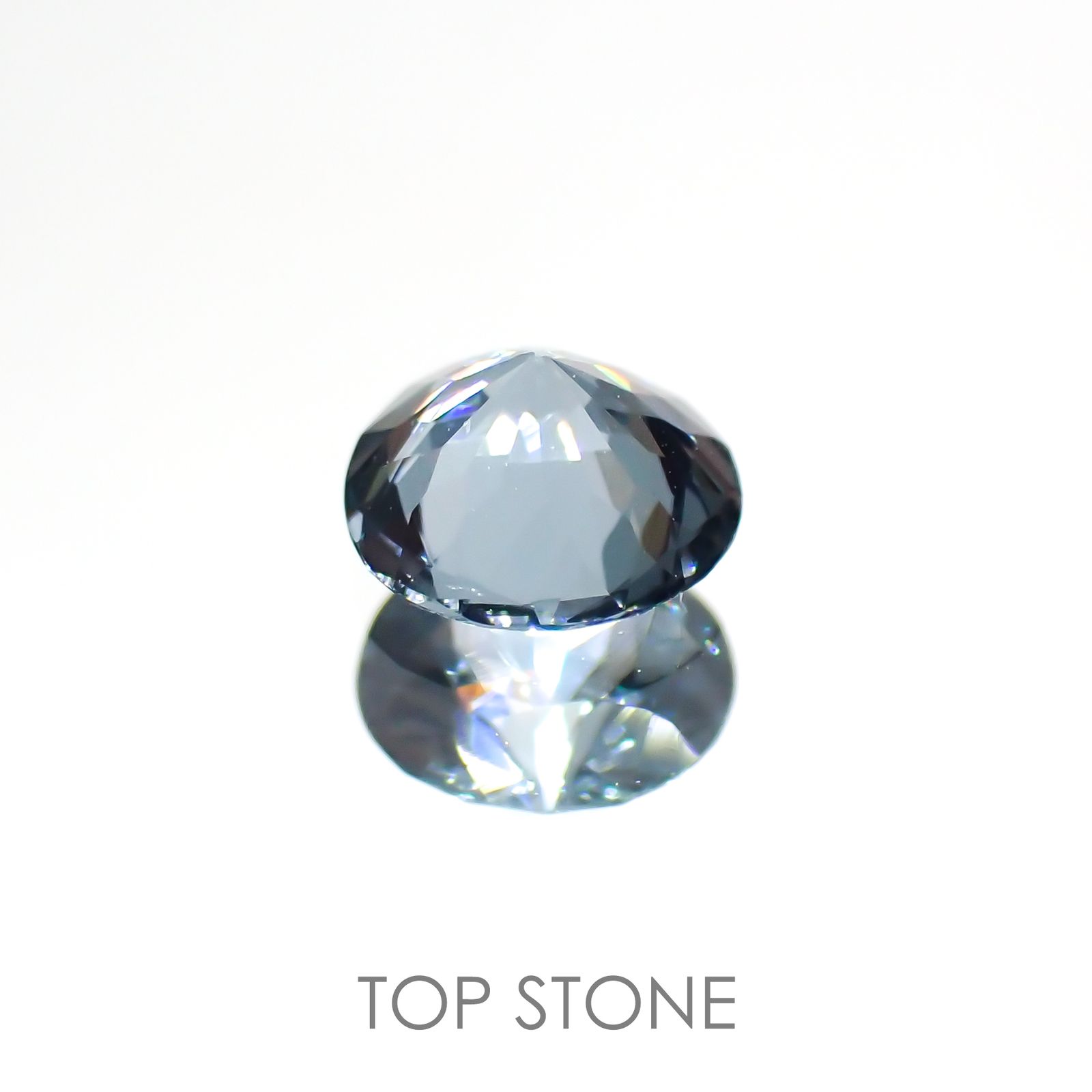 グレイッシュブルースピネル(宝石名スピネル) ビルマ産 0.43ct 識別済[210913467]4.9×4.8mm前後