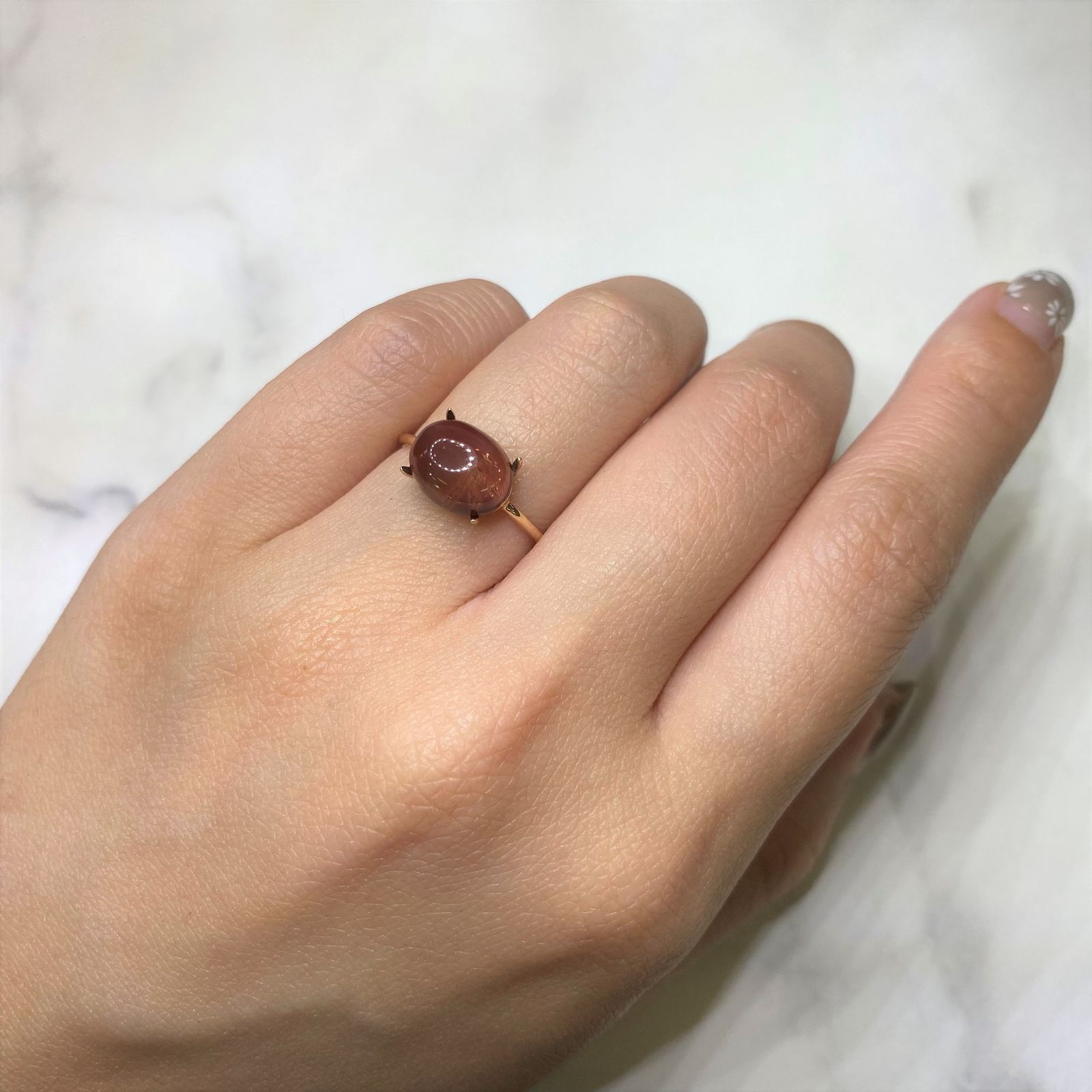 バイカラーアンデシン(宝石名アンデシン/ラブラドライト) チベット産 3.36ct 識別済[210913542]10.1×8mm前後