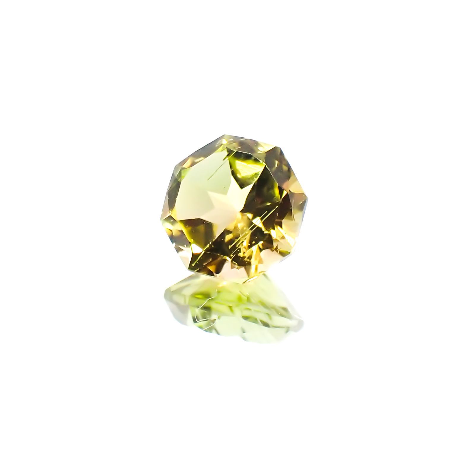 ◇オクタゴンカット◇イエロートルマリン SA(宝石名イエロー・トルマリン)ブラジル産 0.55ct 識別済[231124202]5x4.9mm前後