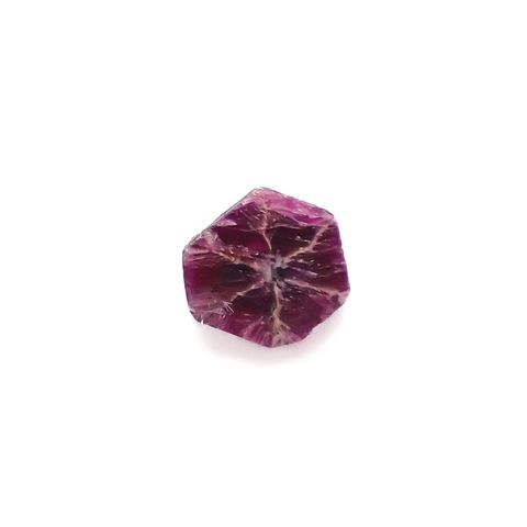 トラピッチェルビー 原石スライス(宝石名トラピッチェ・ルビー)ビルマ産 0.44ct 識別済[220717146]4.7x4.4mm前後