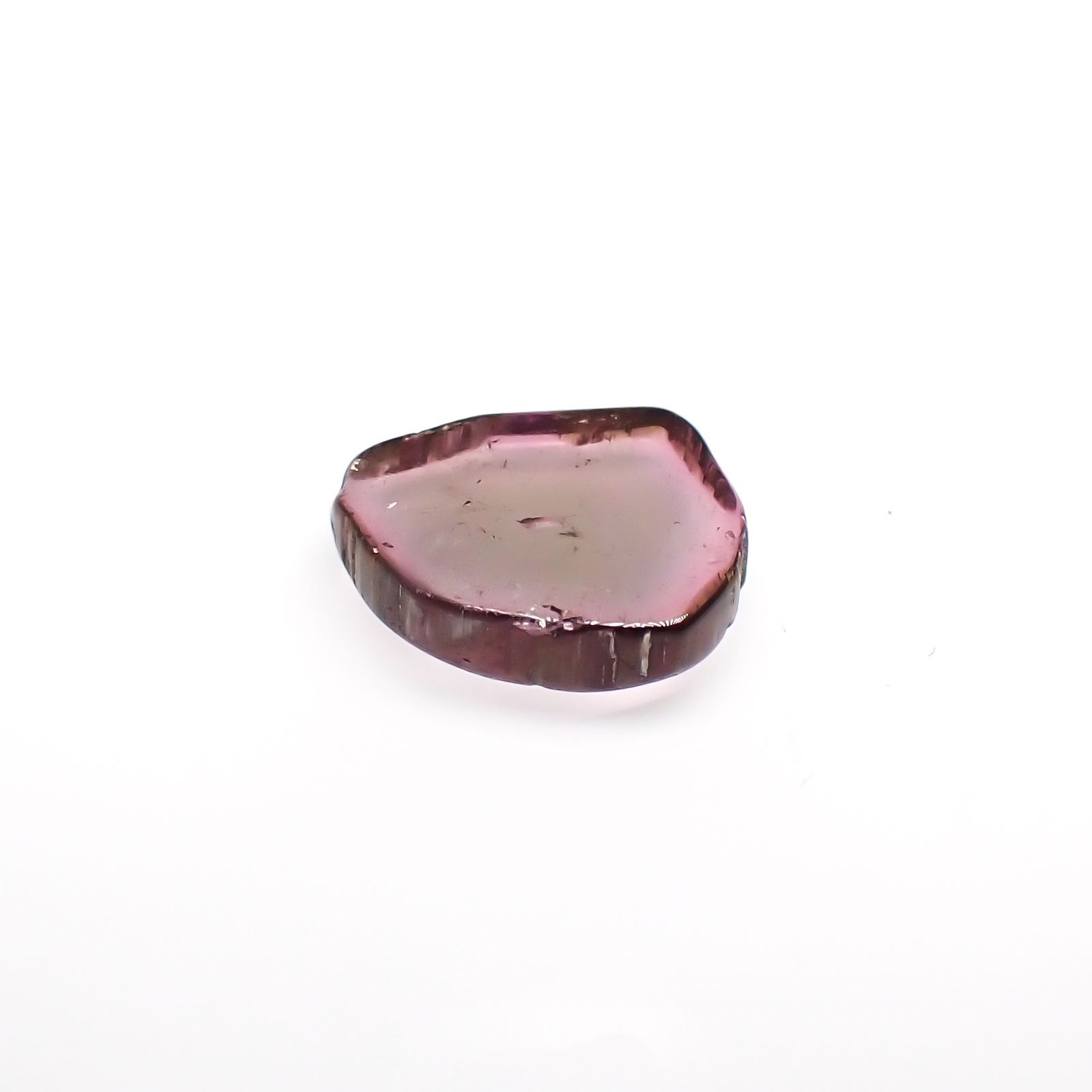 ウォーターメロントルマリン 原石スライス  ブラジル産 2.90ct[221018620]11.6x10.2mm前後