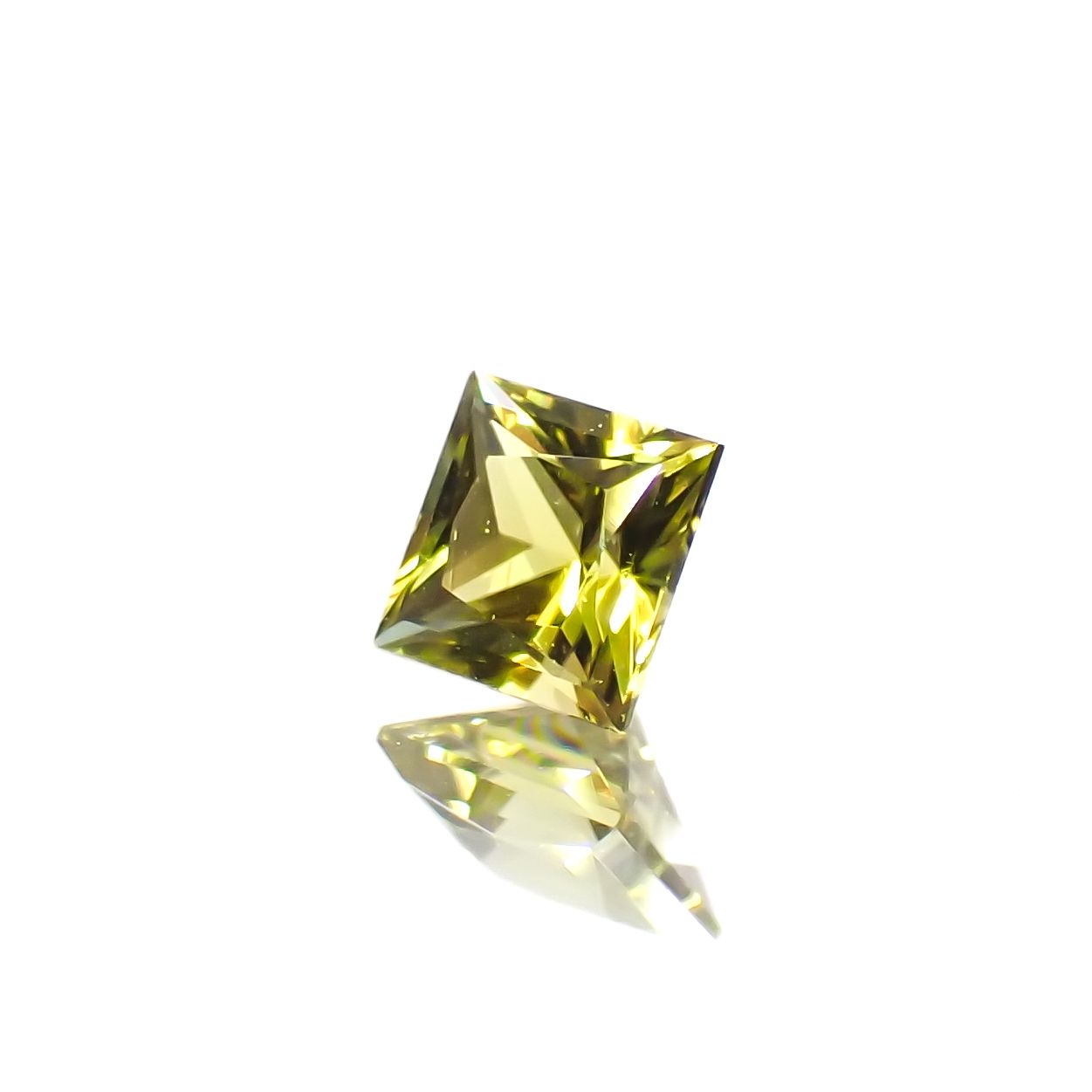 ◇プリンセスカット◇カナリートルマリン ザンビア・カナリー鉱山産 0.14ct[230823150]2.9x2.9mm前後