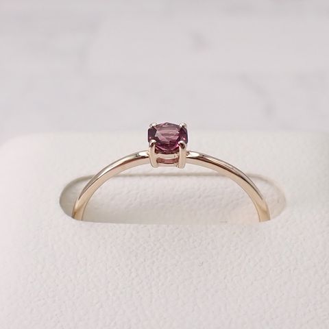 リング空枠：石留め▶パープリッシュピンクスピネル（お客様製作例）