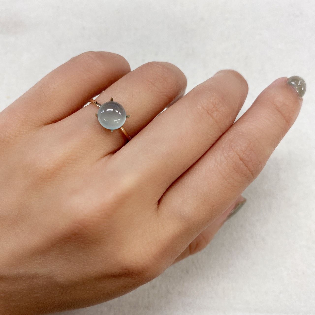 アクアプレーズ(宝石名ブルー グリーン・カルセドニー) 南アフリカ産 1.93ct 識別済[210912336]8×8mm前後