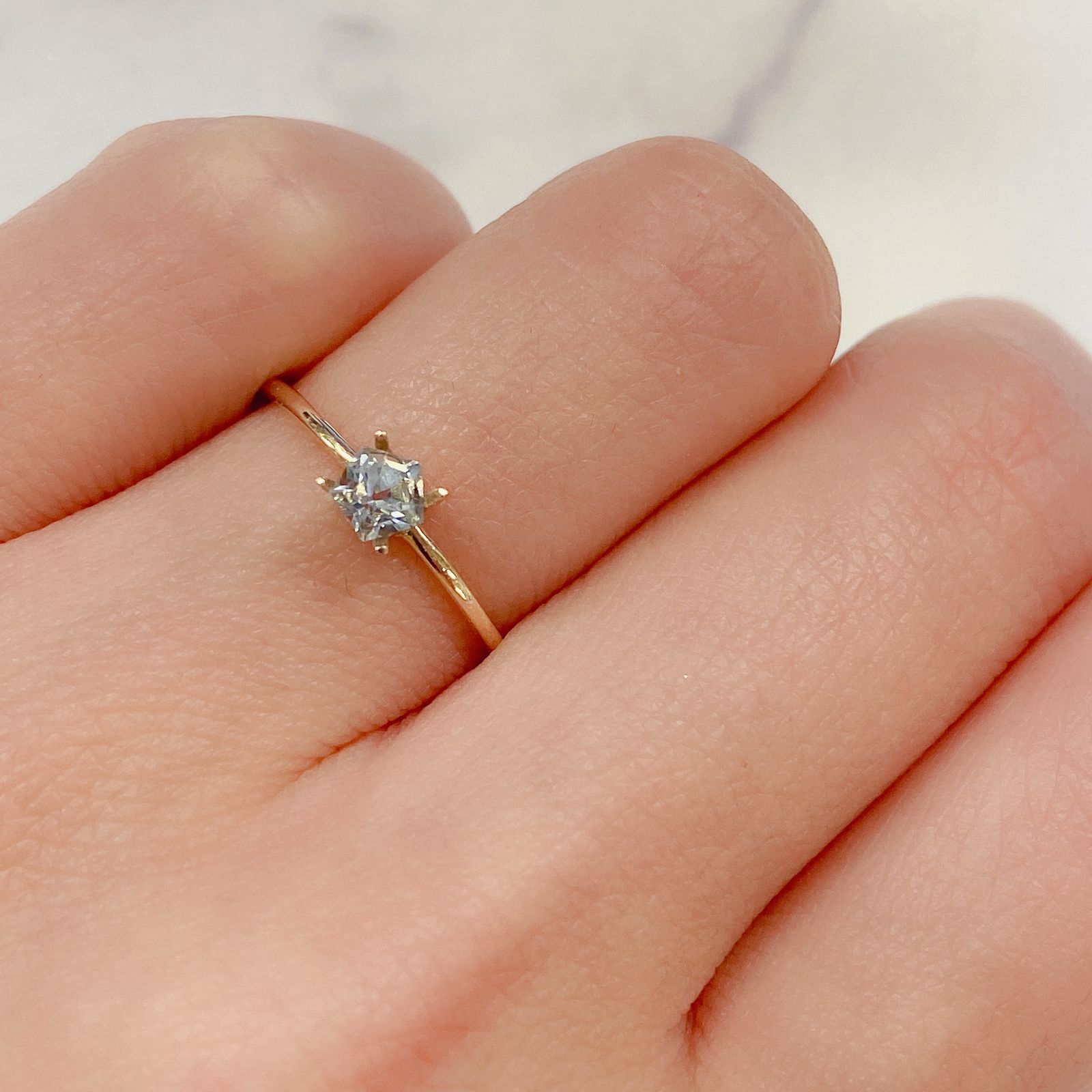 <ランダムセレクト1個販売> ◇ペンタゴンカット◇アクアマリンSA(宝石名アクアマリン) ブラジル産 0.18ct前後 識別済[20128153]4×4mm前後