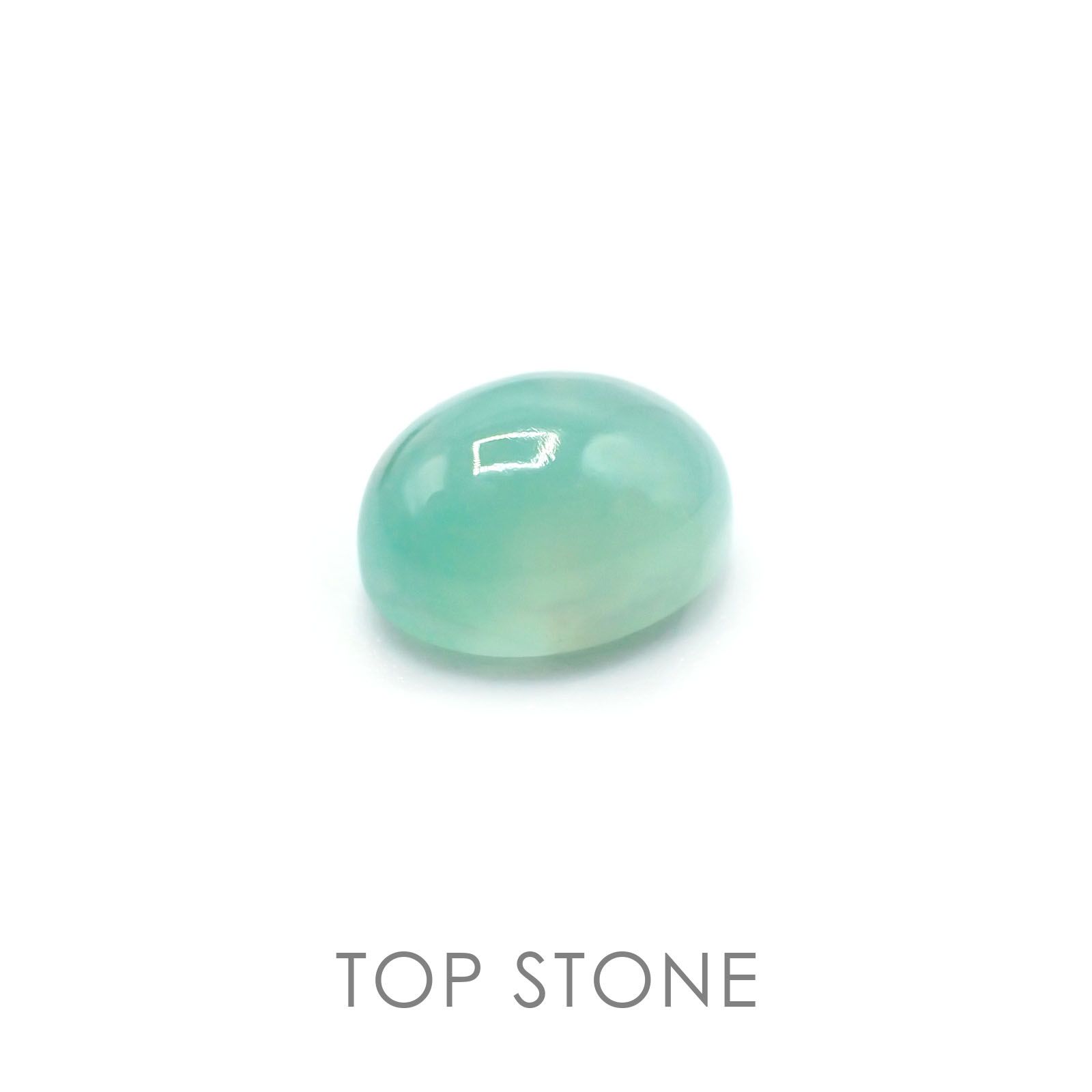 アクアプレーズ(宝石名ブルー グリーン・カルセドニー) 南アフリカ産 2.98ct 識別済[20106168]9.9×7.9mm前後