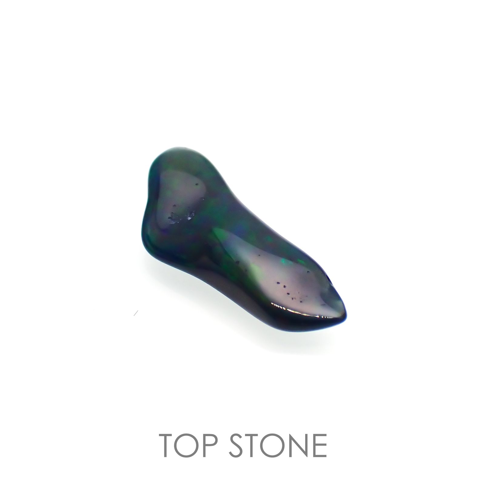 ◇バロック型◇ブラックオパール(宝石名オパール/加熱処理) エチオピア産 0.97ct 識別済[210913254]15.4×5.9mm前後
