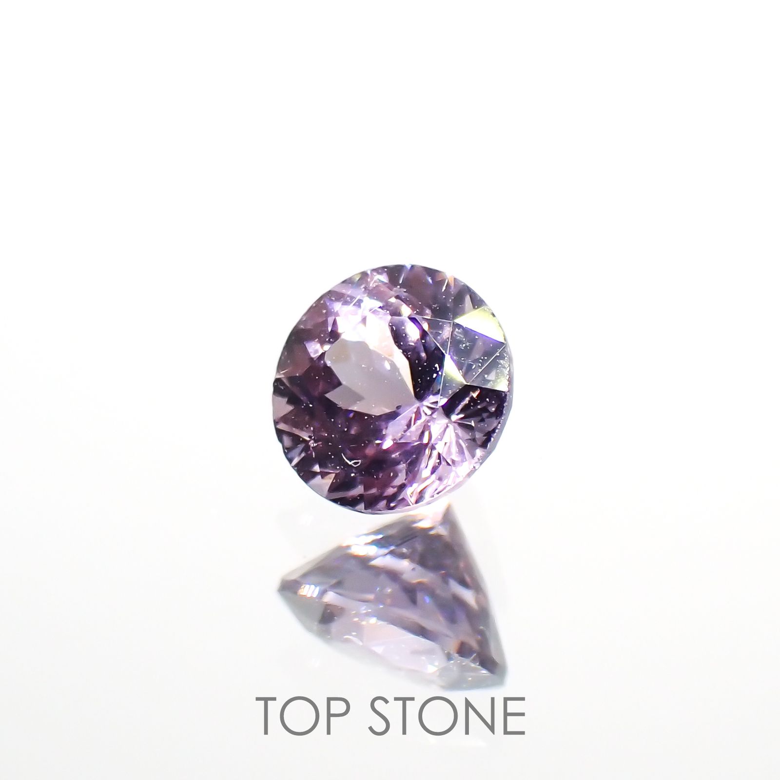 ラベンダーピンクスピネル(宝石名スピネル)ビルマ/マダガスカル産 0.45ct 識別済[220114548]4.5x4.5mm前後