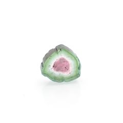 ウォーターメロントルマリン 原石スライス コンゴ民主共和国産 4.70ct / 11.5x10.7mm前後 [251018612]