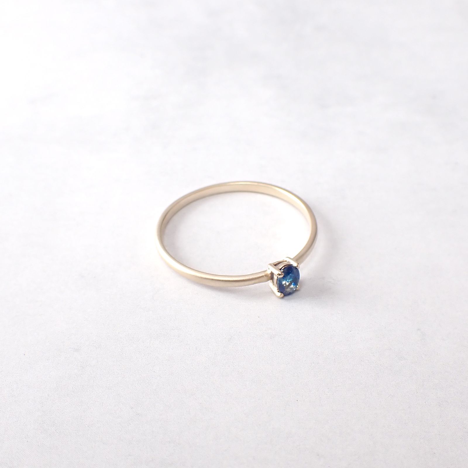 リング空枠：石留め▶ユークレース（お客様製作例）