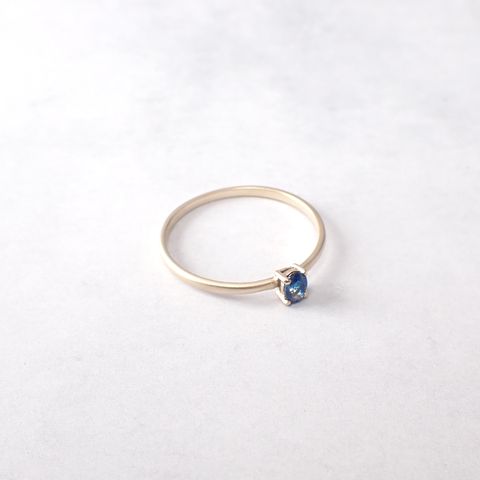 リング空枠：石留め▶ユークレース（お客様製作例）