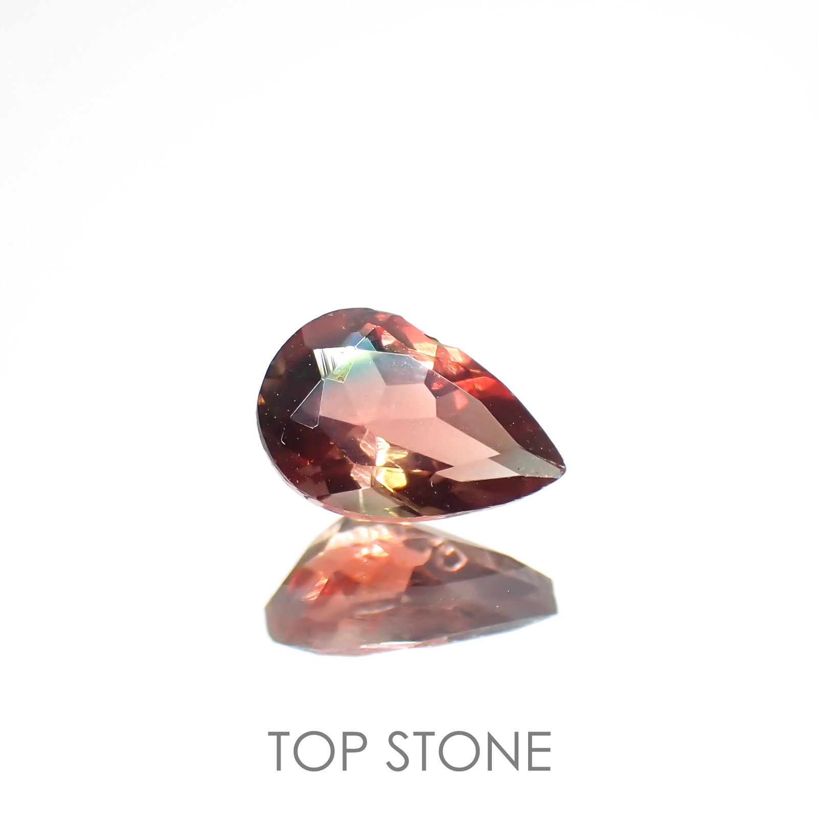 バイカラーアンデシン(宝石名アンデシン)チベット産 0.48ct 識別済[220115262]6.5x4.4mm前後