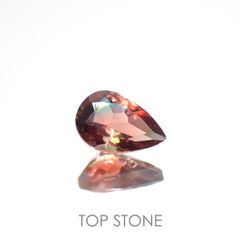 バイカラーアンデシン(宝石名アンデシン)チベット産 0.48ct 識別済[220115262]6.5x4.4mm前後