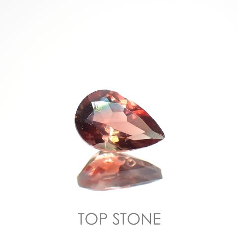 バイカラーアンデシン(宝石名アンデシン)チベット産 0.48ct 識別済[220115262]6.5x4.4mm前後