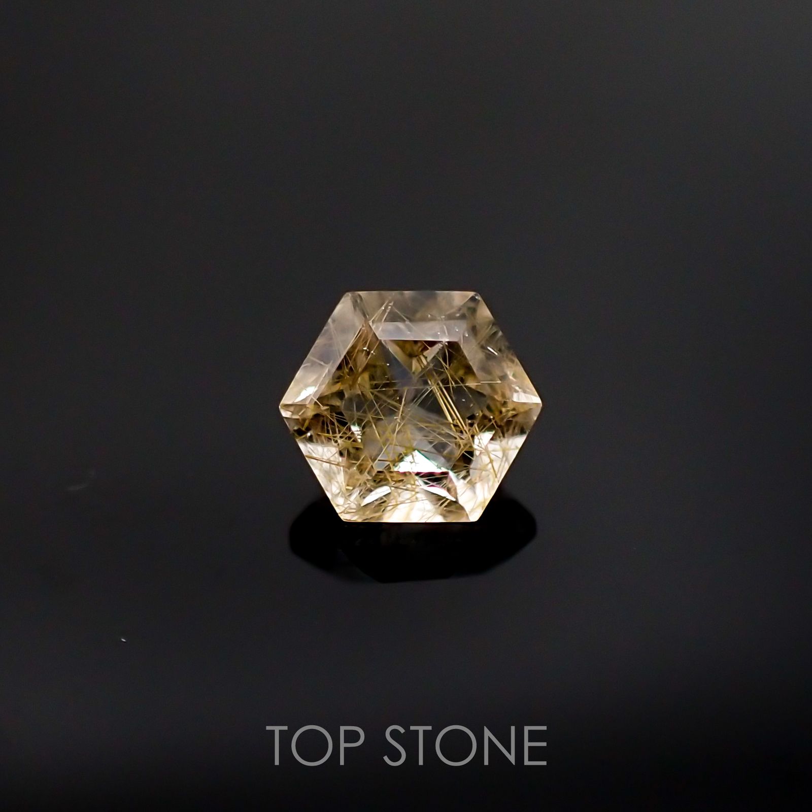 ◇ヘキサゴンカット◇ルチルクォーツSA ブラジル産 ルース 0.59ct[210511012]5.1×5.1mm前後