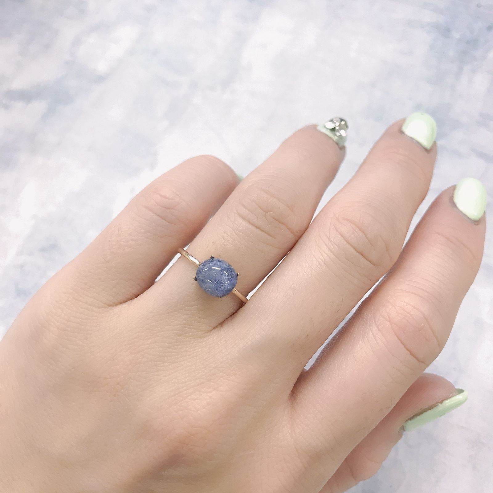 デュモルチェライトインクォーツ ブラジル産 1.79ct[220115280]7.8x7mm前後