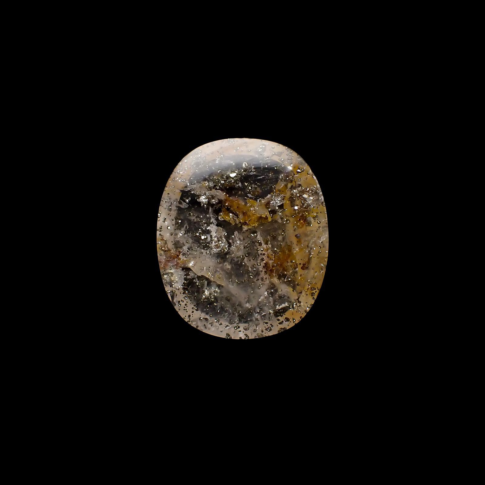 パイライトインクォーツ ブラジル産 37.57ct[220515770]27.7x23.6mm前後