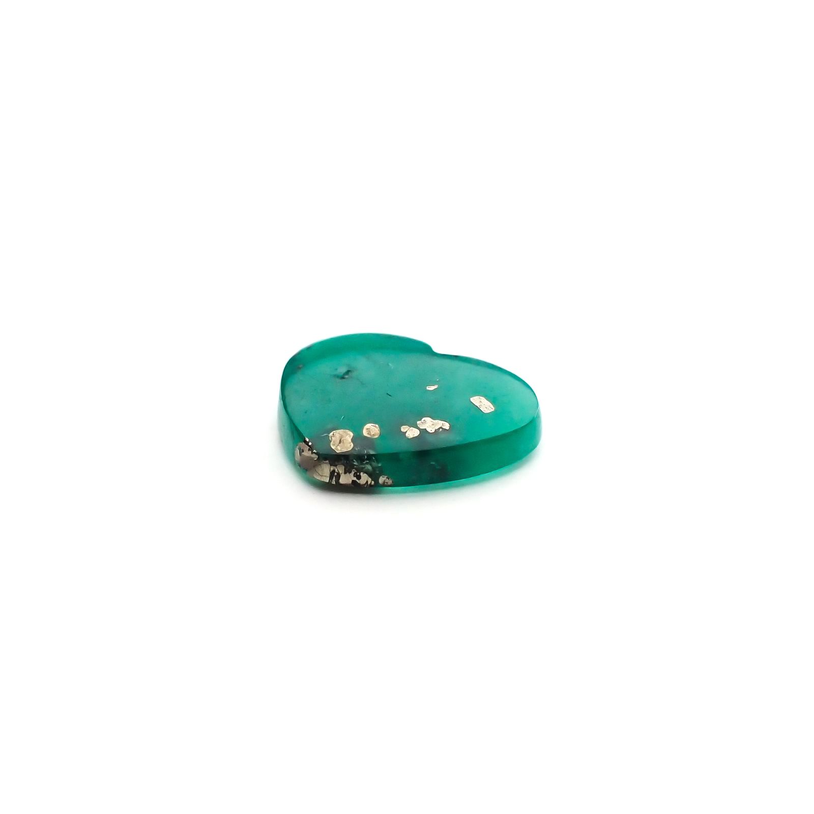 パイライトインエメラルド(宝石名パイライトインエメラルド) コロンビア・チボール鉱山産 2.618ct 彩珠鑑付[210711510]9.7×11.9mm前後