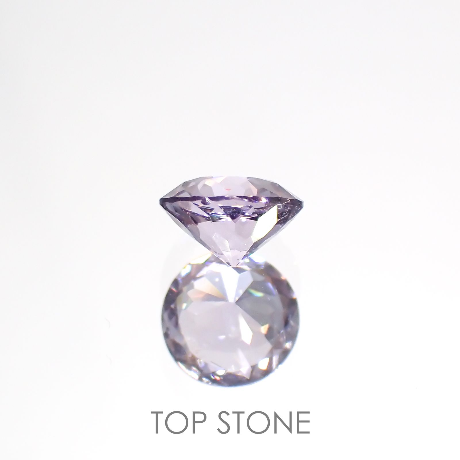 ラベンダーピンクスピネル(宝石名スピネル)ビルマ/マダガスカル産 0.63ct 識別済[220114553]5.2x5.2mm前後