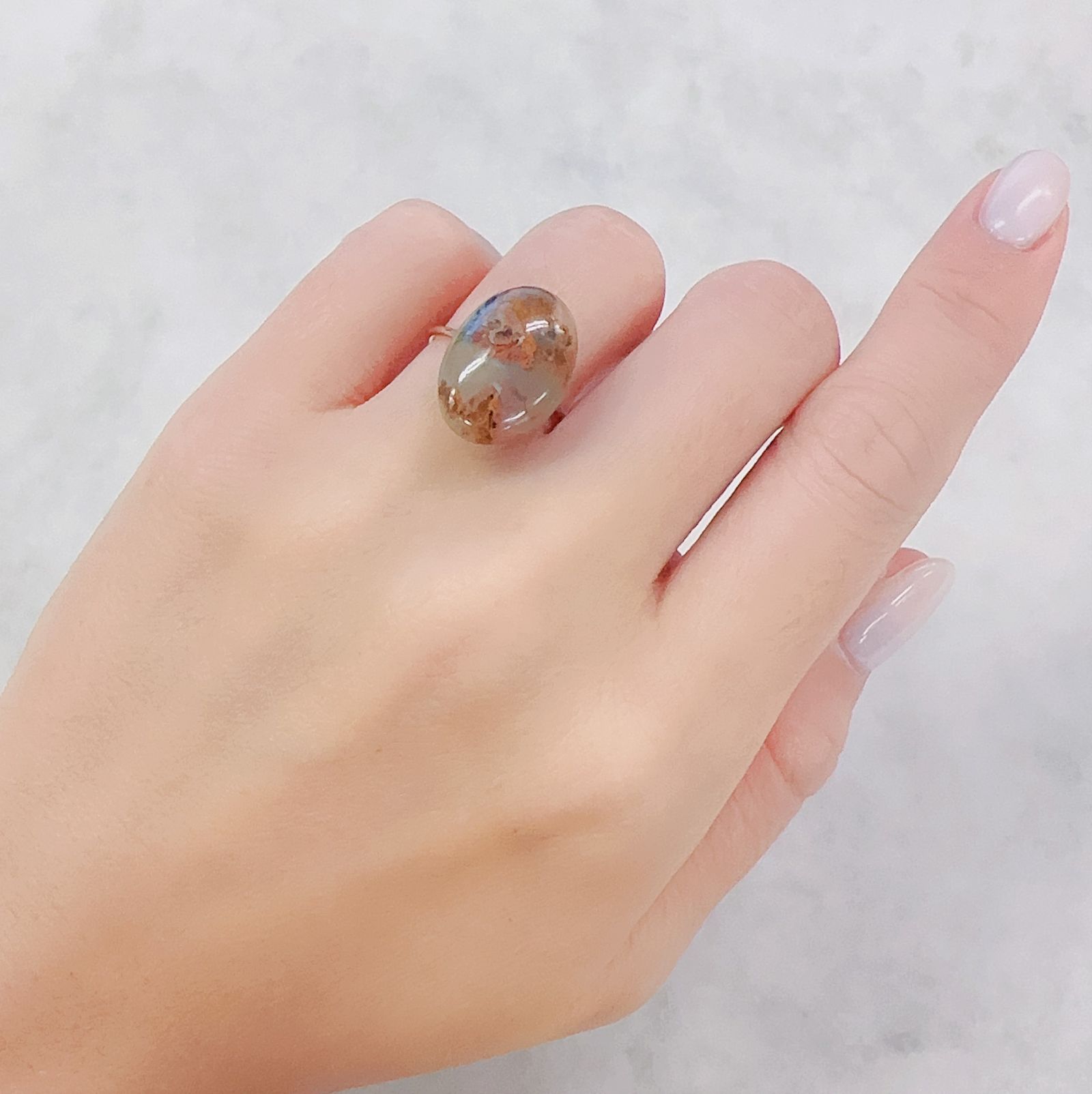 コッパークリソコラインカルセドニー インドネシア産 9.75ct[230722642]17.2x12.3mm前後