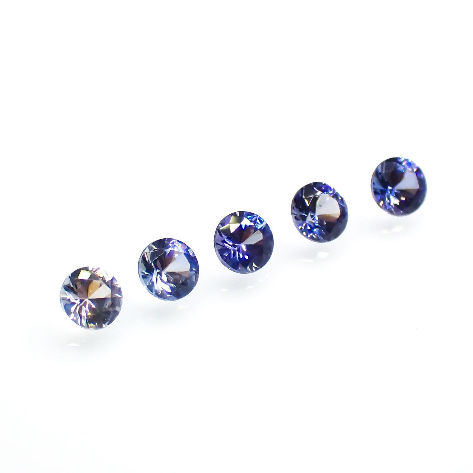 ベニトアイト カラーグラデーション5個セット アメリカ・カリフォルニア州サンベニト産 0.27ct(5pcs合計)[220616635]2.2x2.2mm前後