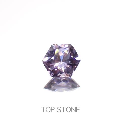 ◇ヘキサゴンカット◇パープルスピネル(宝石名スピネル)ビルマ/マダガスカル産 0.47ct 識別済[230220656]4.6x4.5mm前後
