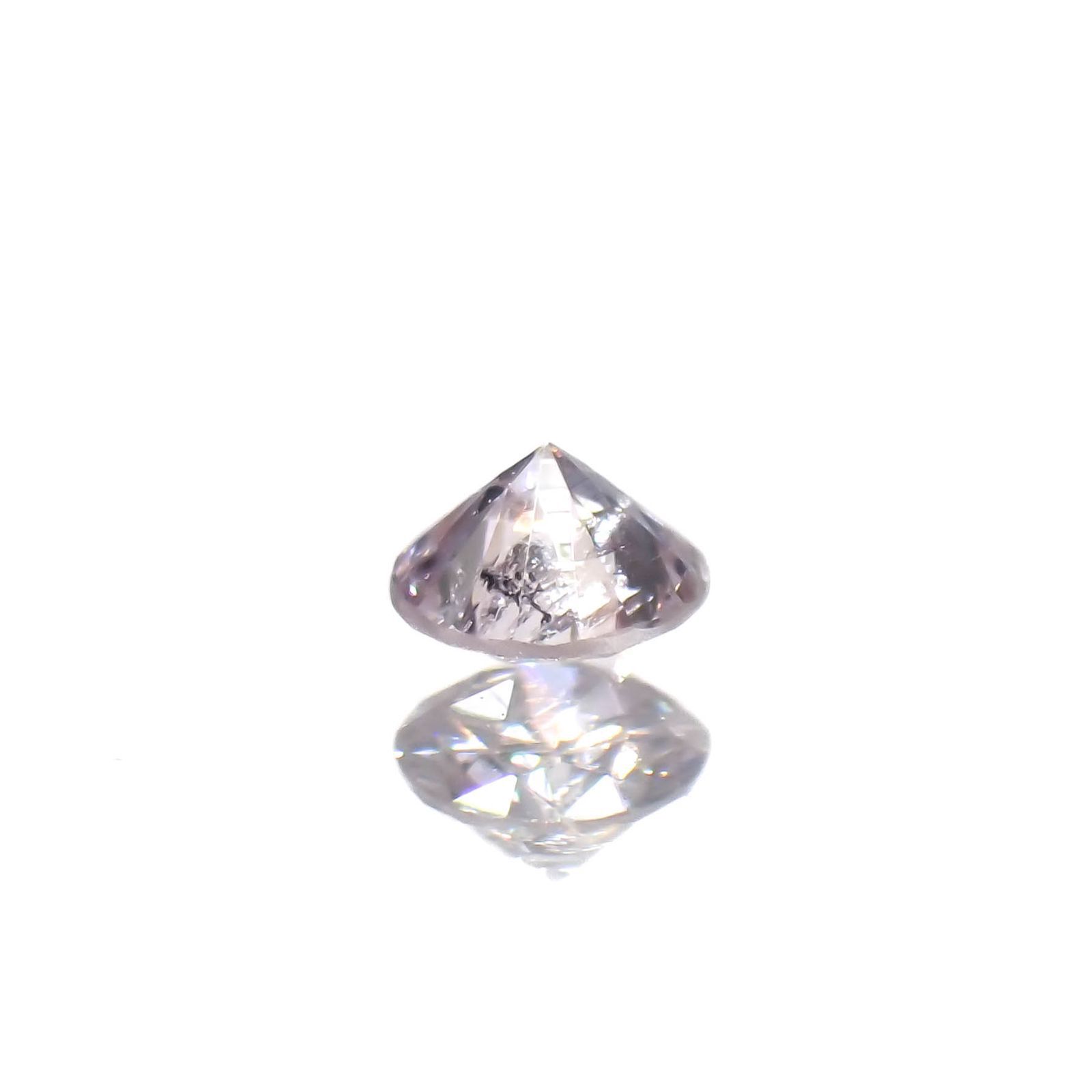 ピンクダイヤモンド(宝石名ダイアモンド I-1/VERY LIGHT PINK PURPLE) 0.060ct ソ付(CGL)[230120144]2.52x2.55mm前後
